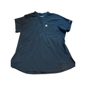 Carhartt Shirt Men Extra Large Black Short Sleeve Henley Pocket Athletic Fit